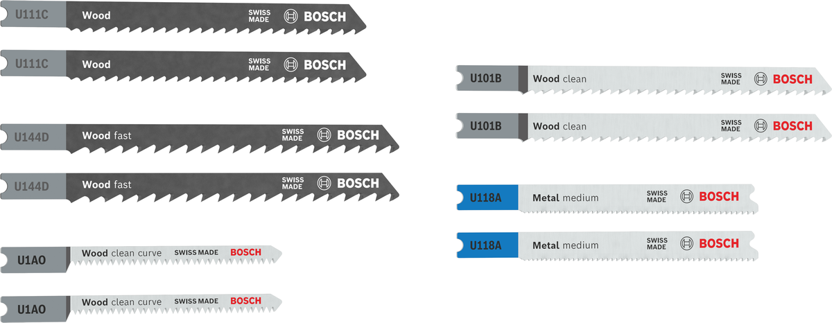 Bosch puidu- ja metallilõiketerade komplekt (10 osa) puhaste ja kiirete lõigete jaoks.
